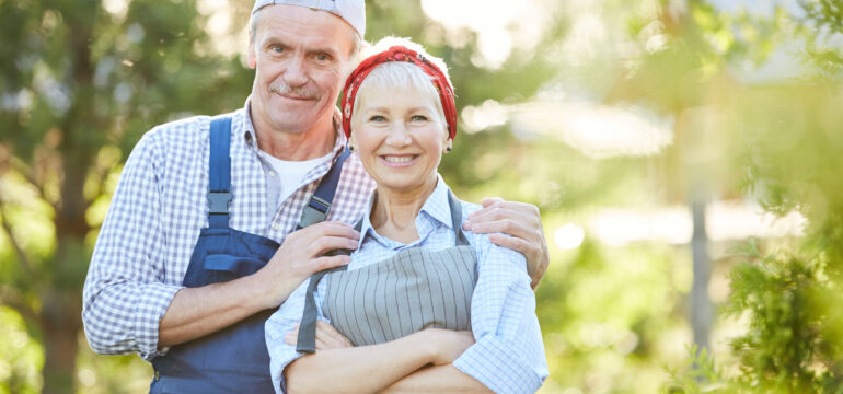 Couple of Farmers Outdoors